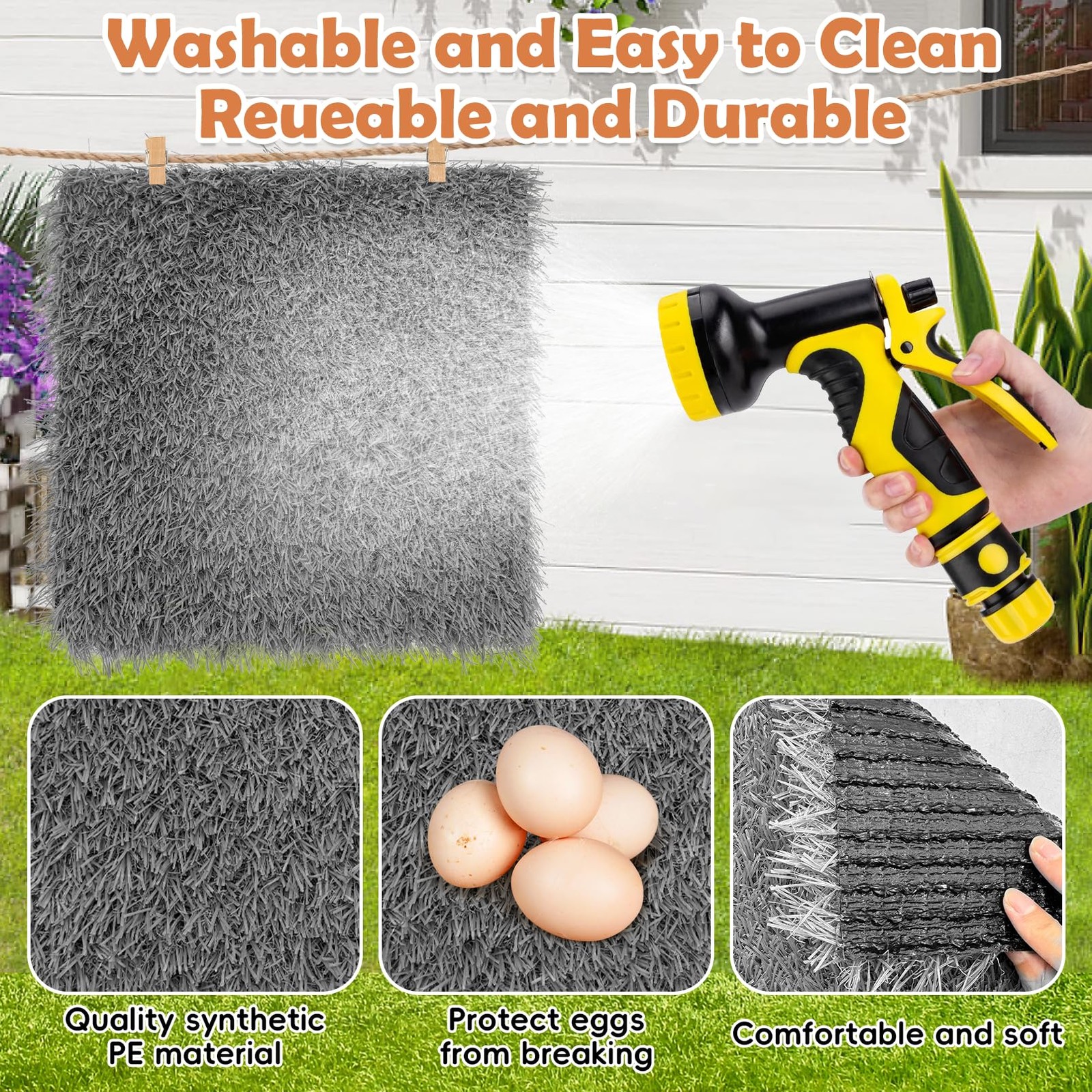 Hamiledyi 4 Pcs Grey Nesting Pads 12″x12″