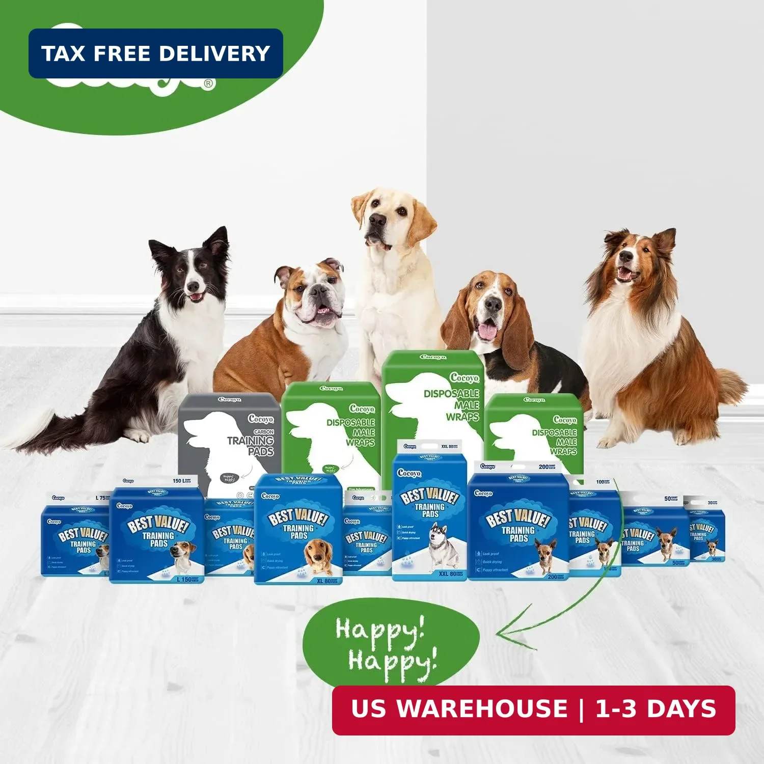 COCOYO Dog Training Pads Extra Large Size丨Carbon Absorb Eliminating Urine Odor P