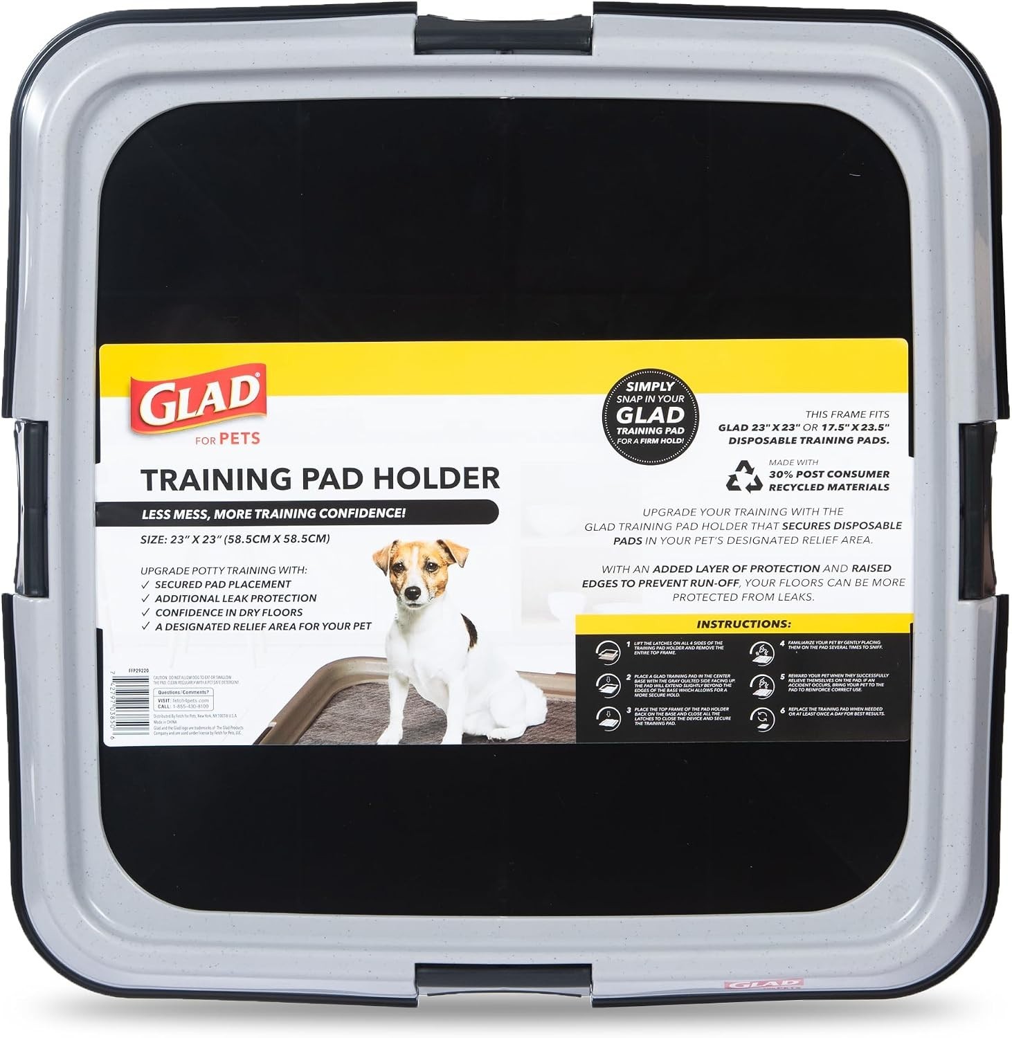 Puppy Potty Training Pad Holder – Indoor Dog Potty Tray for Disposable Pads, Fit