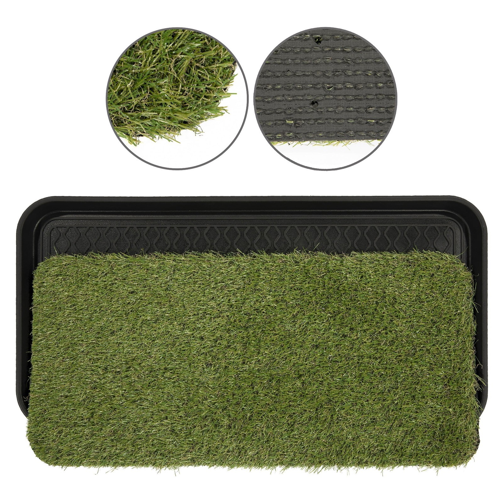 Pet Care Non-Slip Easy Clean Indoor/Outdoor Tray Heavy Duty W/Reusable Grass Pad