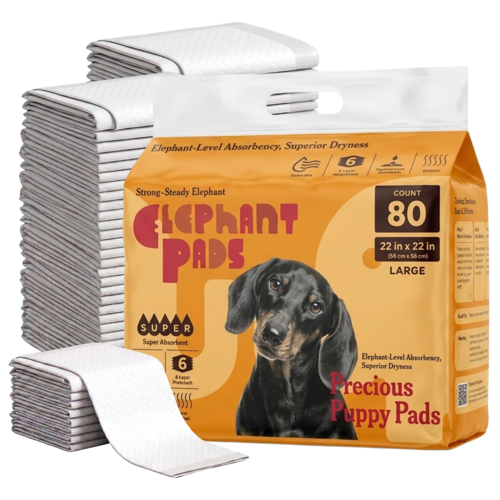 Elephant Pads Quick-Drying & Super Absorbent Precious Puppy Pads, Leak-Proof …