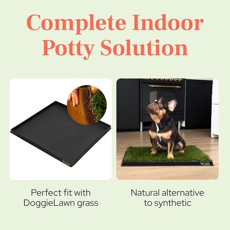 Leak-Proof Indoor Dog Toilet Tray Heavy-Duty HDPE Easy Clean Dog Potty Solution