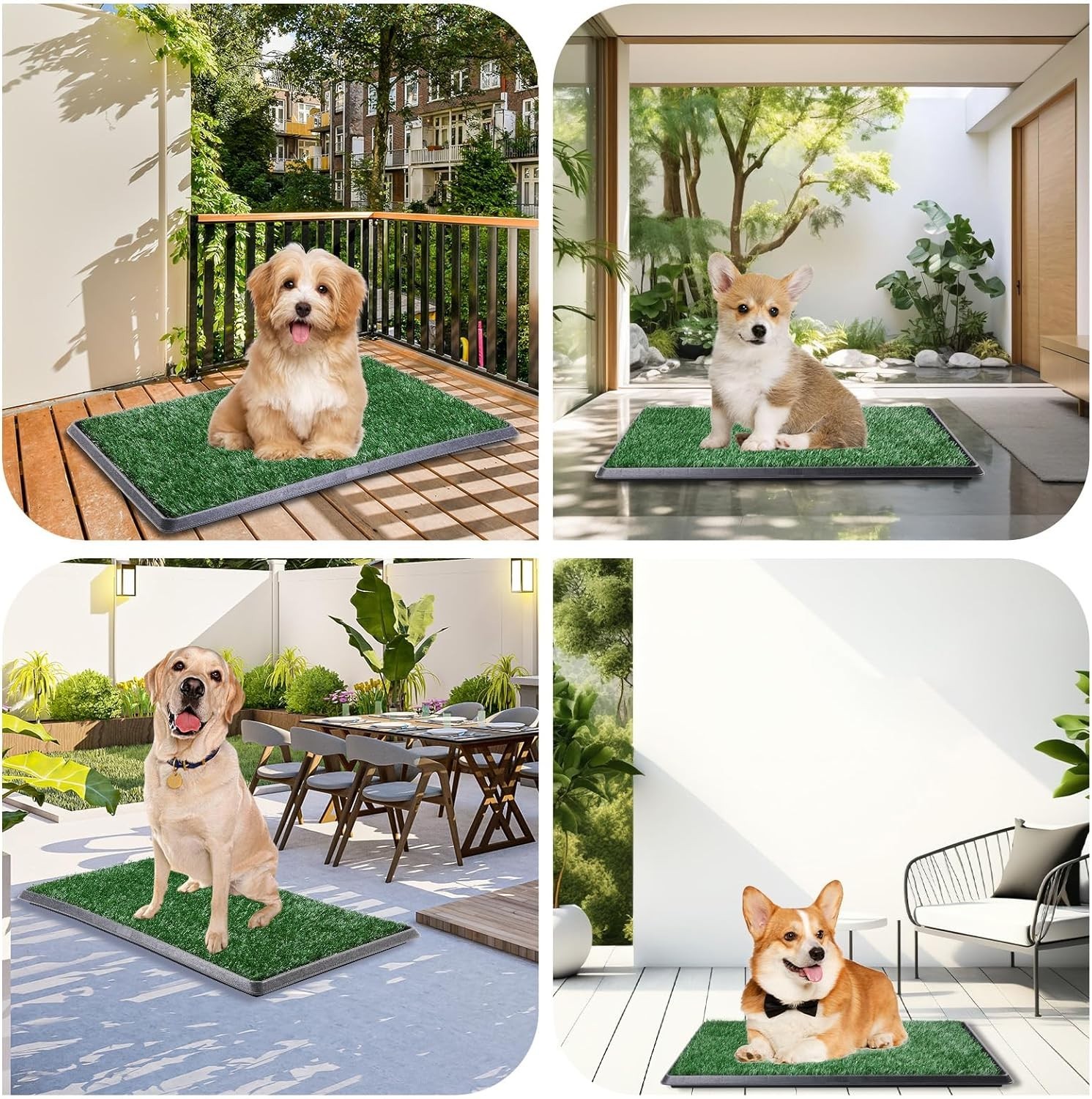 Dog Grass Pad with Tray – Dog Litter Box – Indoor Potty for Apartment and Pat…