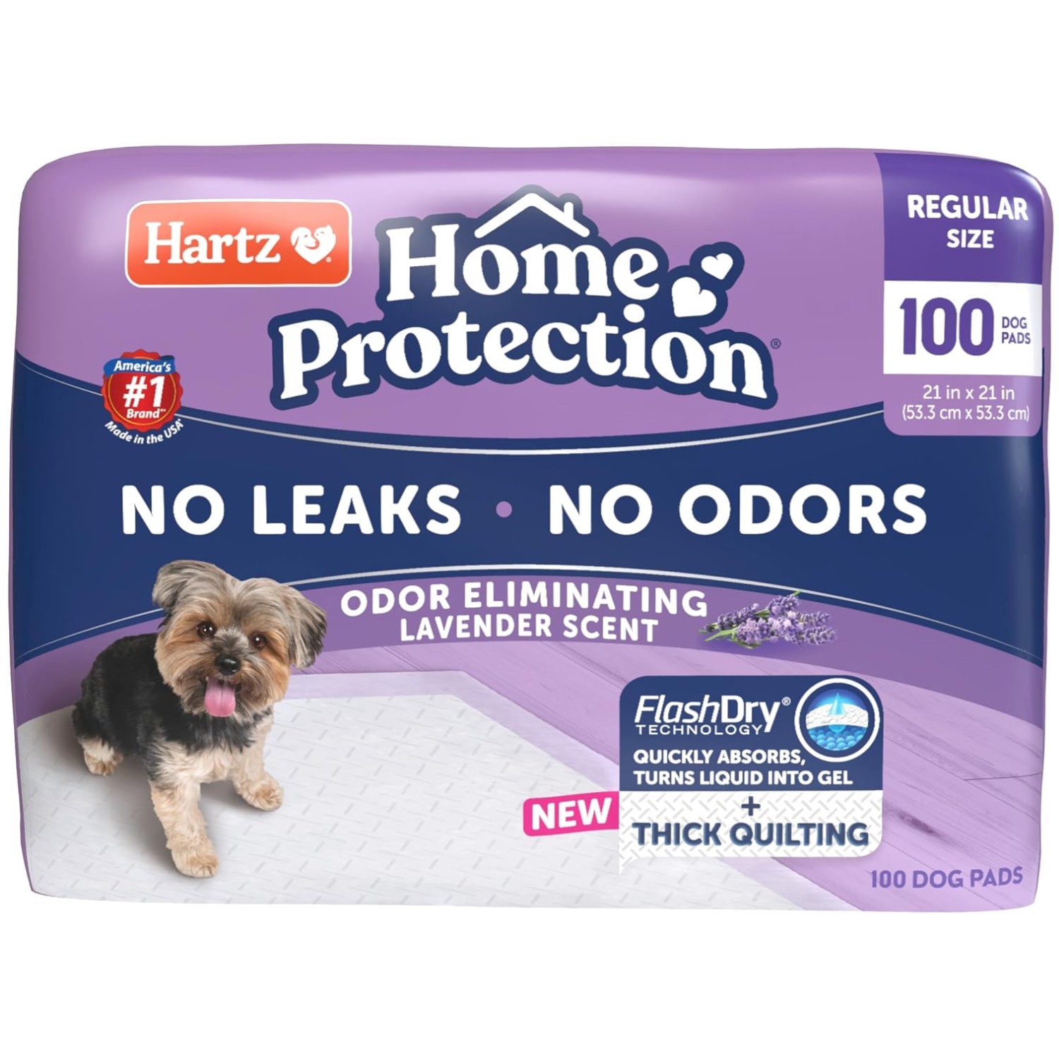 Thicker Lavender Dog Pads, 100 Ct | Quick Drying, No Leaks