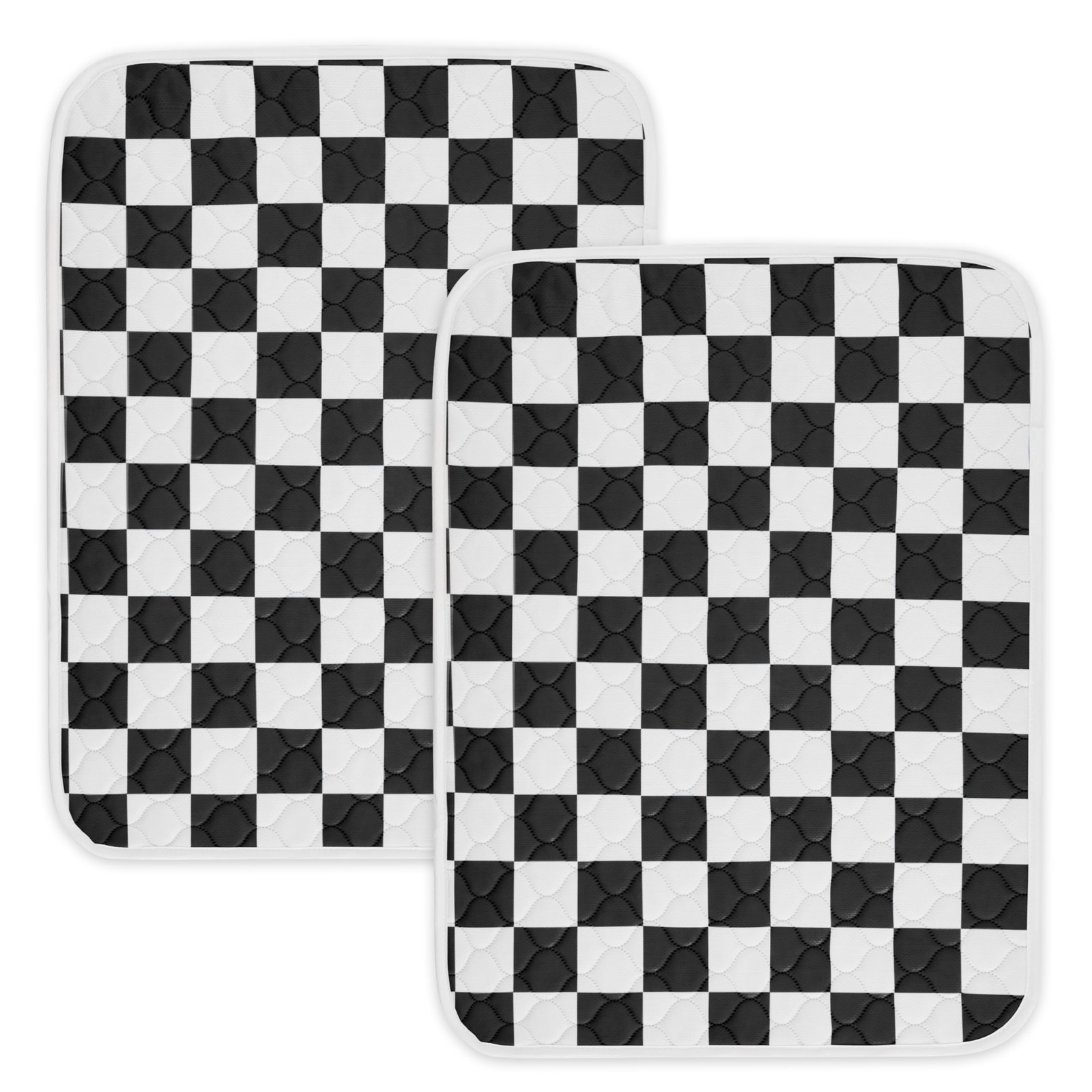 Ralxion 2 Pack Black Checkered Washable Pee Pads for Dogs, Checkered Reusable…