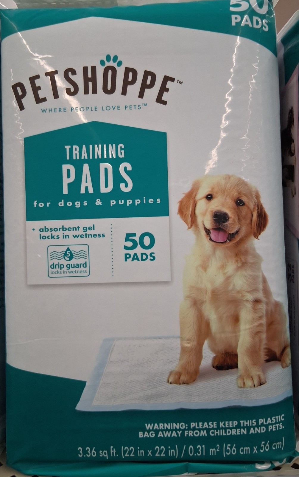PetShoppe Training Pad 50 Count 22×22 Absorbent Gel Drip Guard