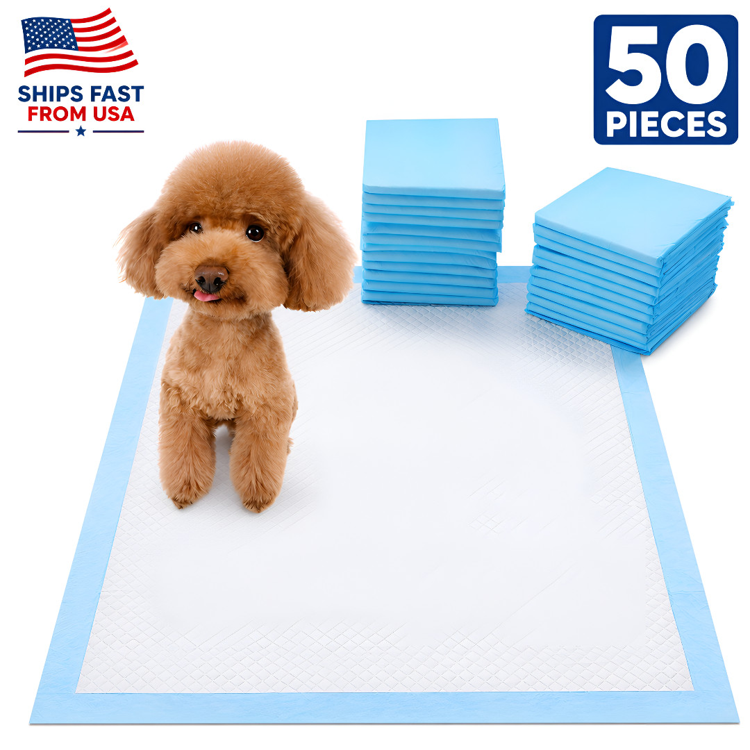 50 Pack Puppy Training Pads 24×18 Dog Pee Pads Super Absorbent Leak Proof USA