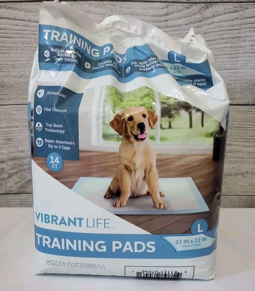 Vibrant Life Dog & Puppy Pads Large 22 in X 22 In, 13 Count Opened (1 used)