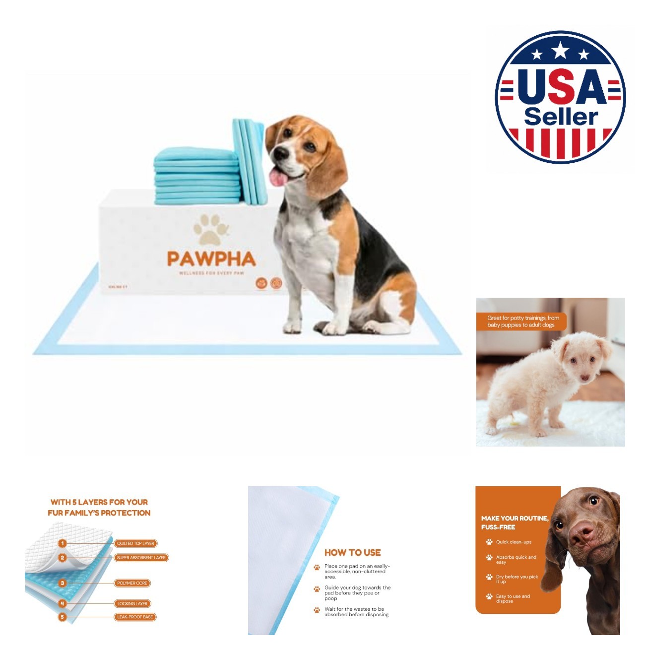 Disposable Puppy Pads XXL 30×36 100 Count Leak Proof Odor Control Super