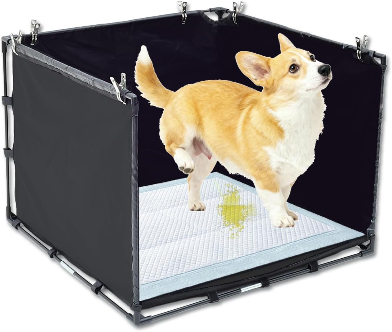 Dog Litter Box Indoor for Small Dogs,Puppy Pee Pad Holder with High Walls(23.62″
