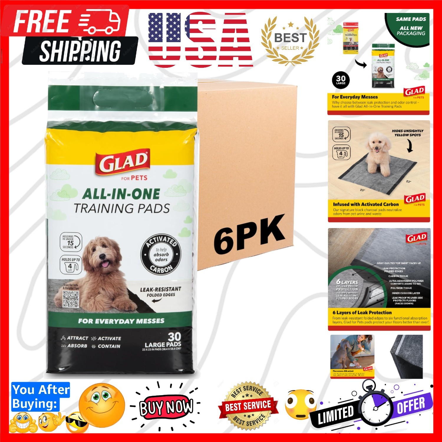 for Pets Activated Carbon Disposable Dog Training Pads, 100 Count | Ideal for…