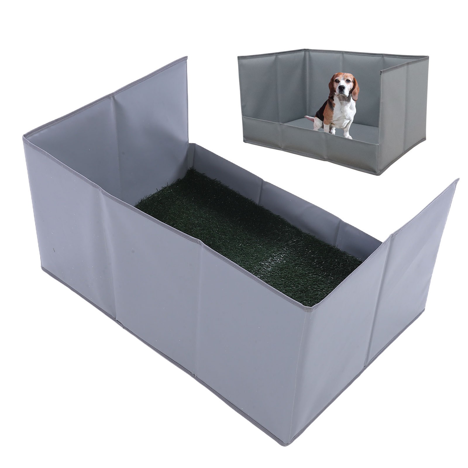 Dog Grass Pad With Tray Easy Cleaning Artificial Grass Foldable Dog Litter ZCFA