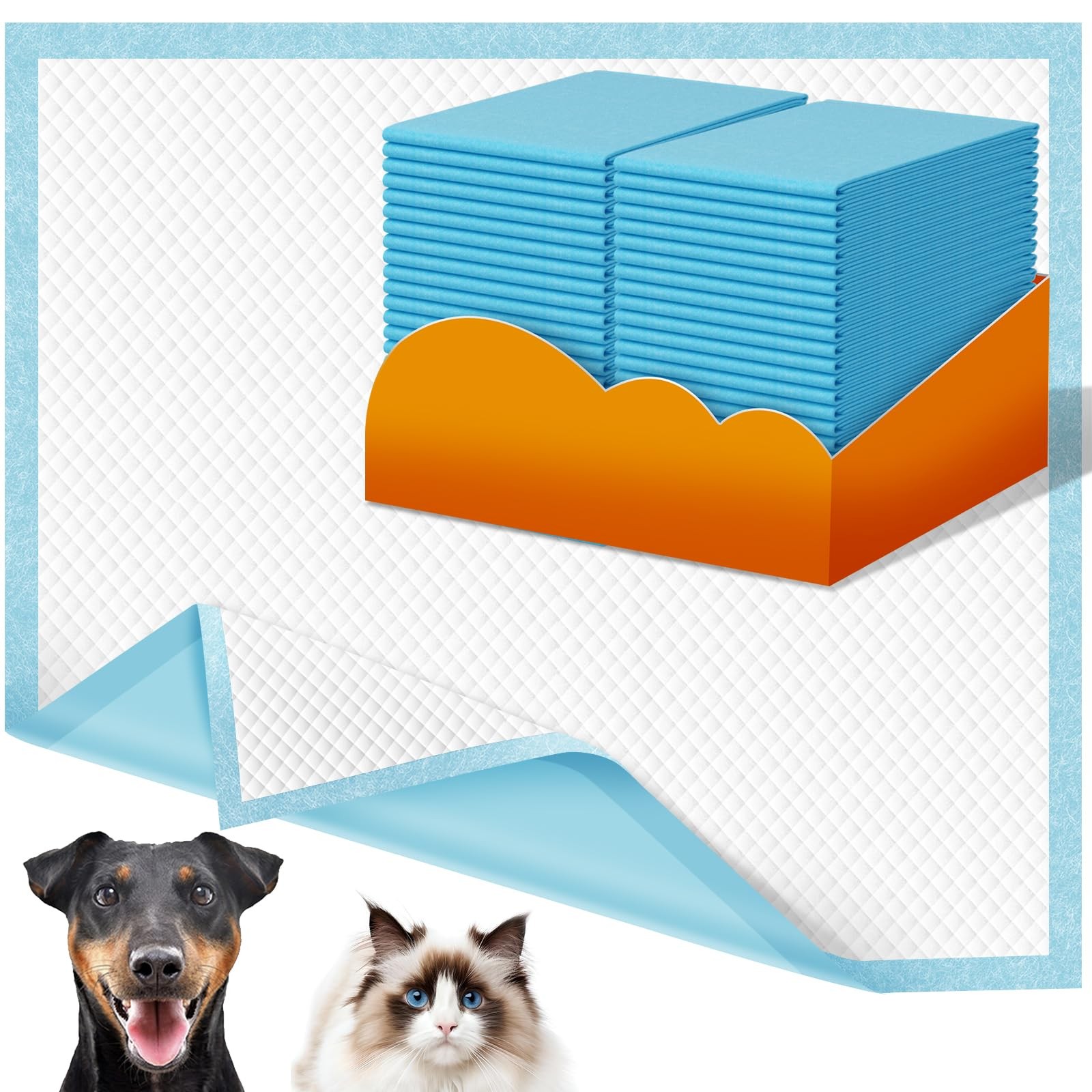 VJJ Dog Pee Pads Extra Large 30x36in 35 Counts, XXL XXL-30″x36″(35 Ct), Blue