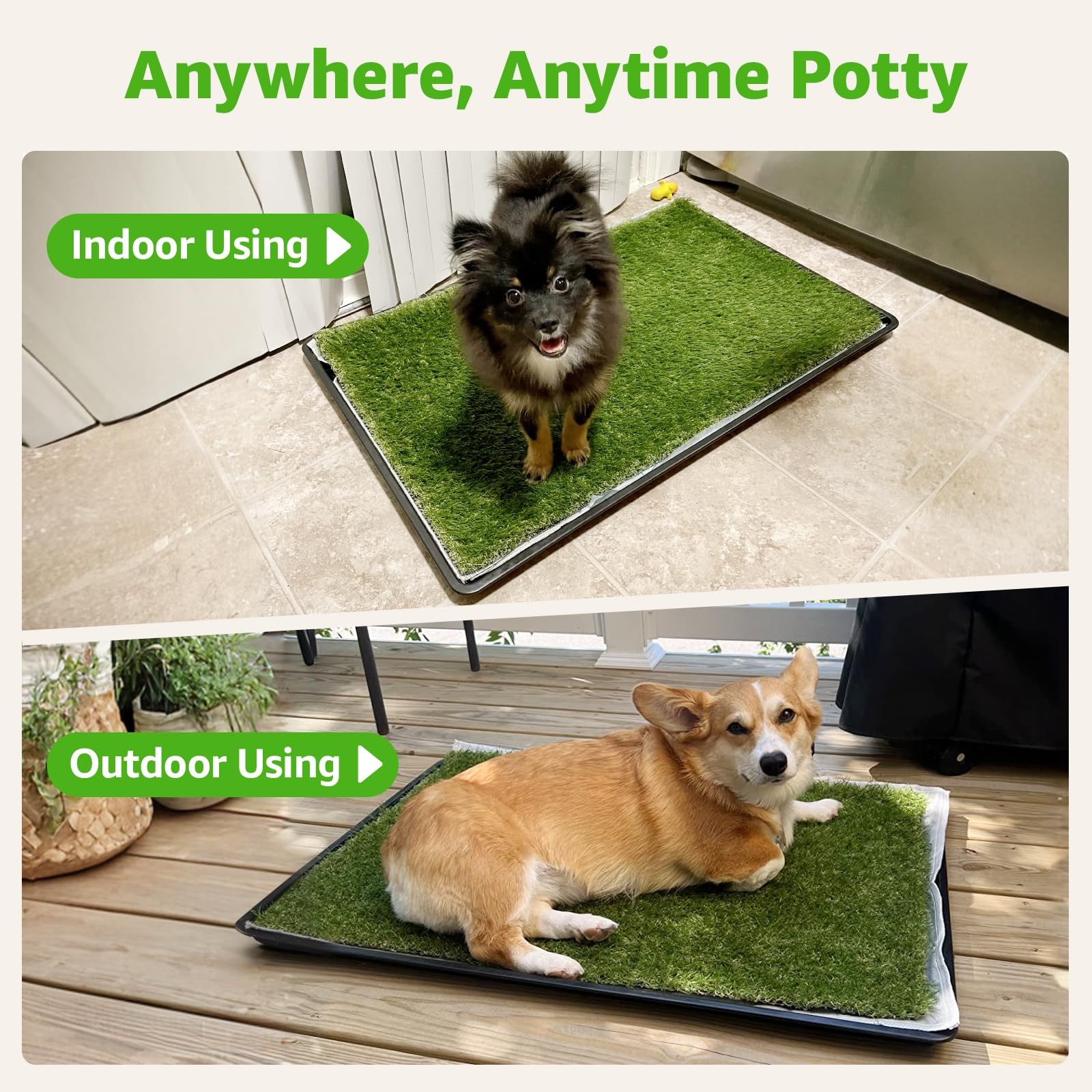 Dog Grass Large Potty Patch, Dog Litter Boxes Artificial Grass Bathroom Turf …