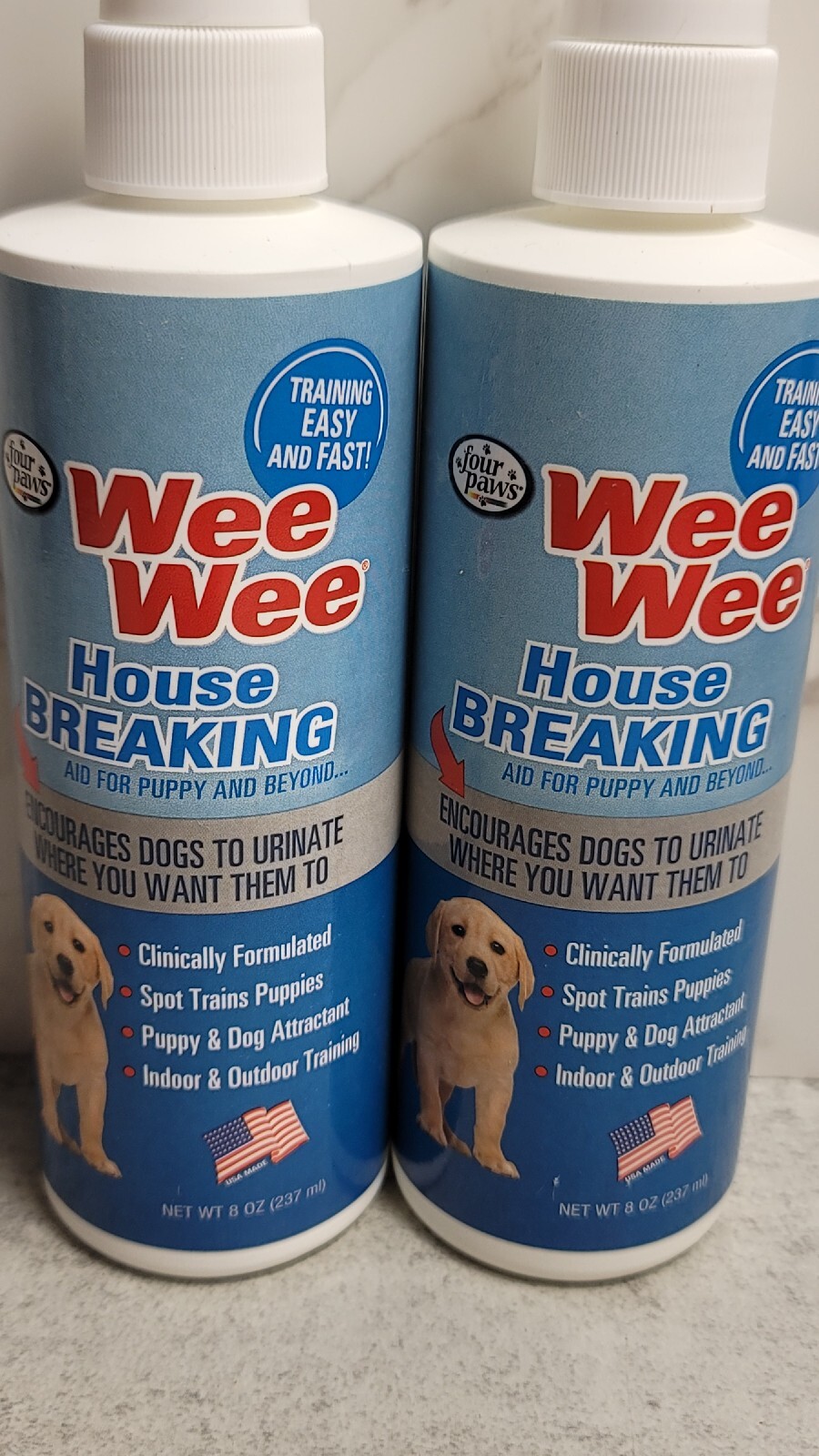 Lot Of 2 Four Paws Wee Wee Puppy Housebreaking Aid Spray 12 oz. USA MADE