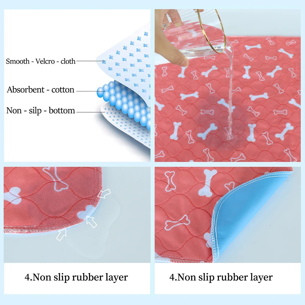Pet Bed Mat Reusable Dog Urine Pad Puppy Pee Fast Absorbing Pad Rug Pet Dog Diap