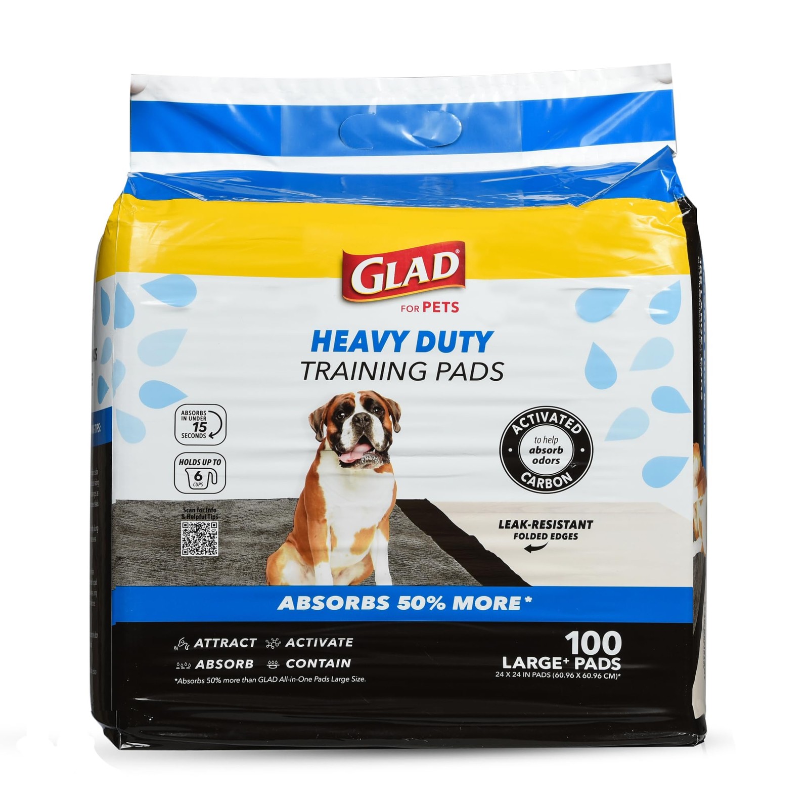 Glad for Pets XL Charcoal Training Pads, Heavy Duty Leak-Resistant Puppy Pee …
