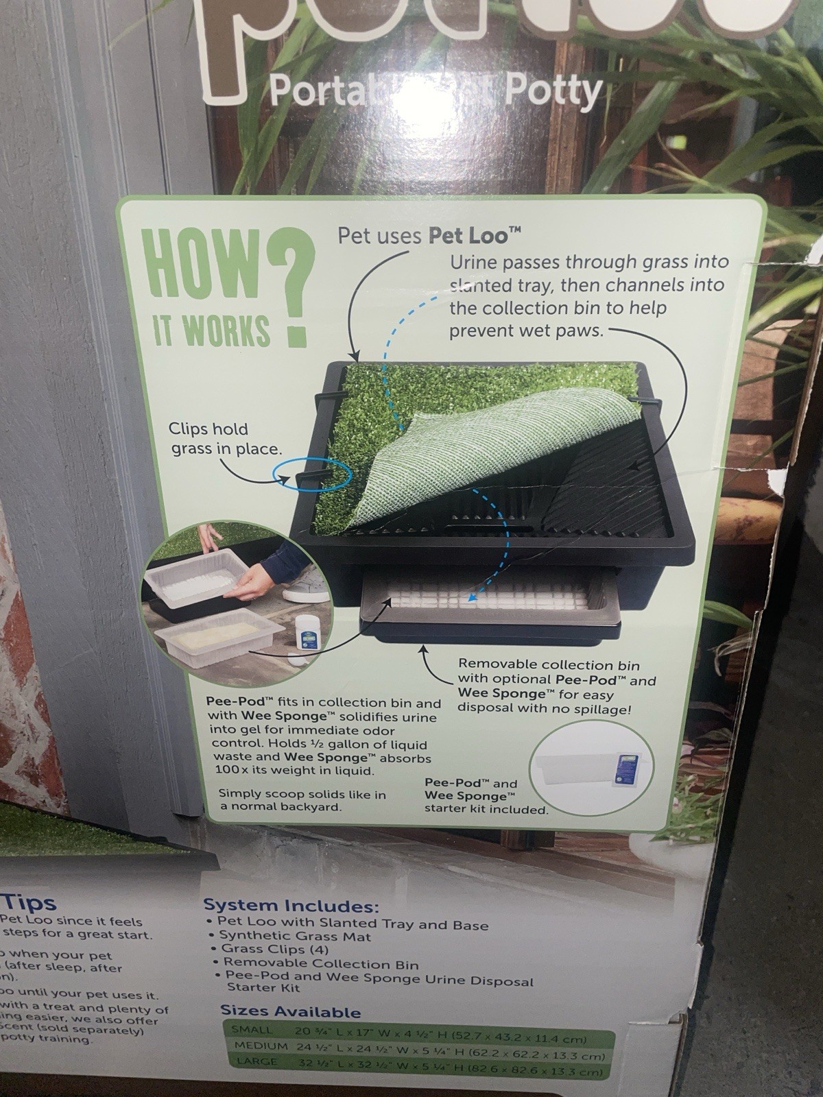 PetSafe Pet Loo Indoor Pet Toilet, Portable Dog Potty Station, Medium Grass Pad!