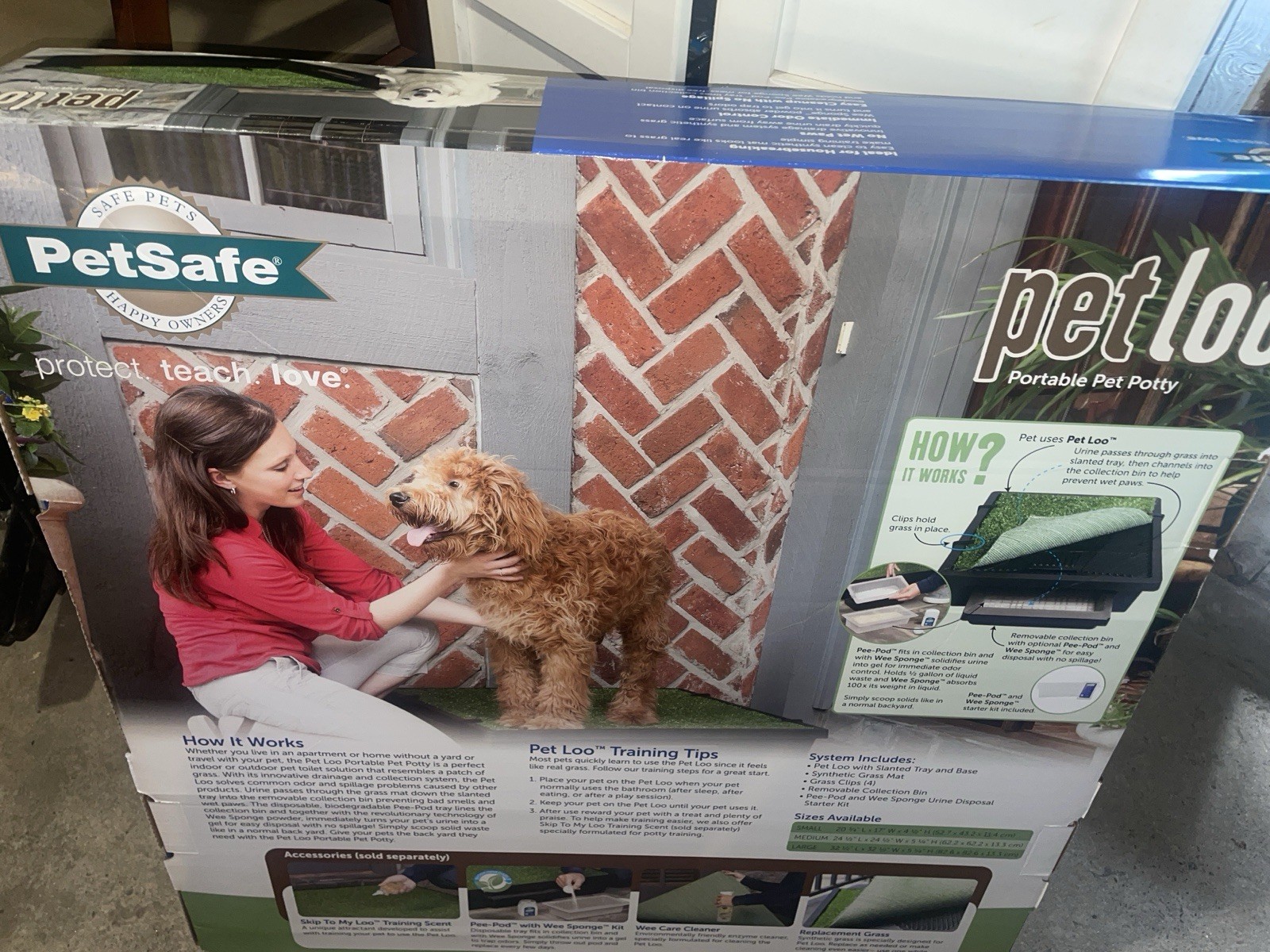 PetSafe Pet Loo Indoor Pet Toilet, Portable Dog Potty Station, Medium Grass Pad!