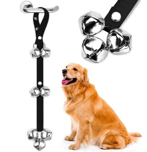 BLUETREE Dog Doorbells Premium Quality Training Potty Great 01Black(one pack)