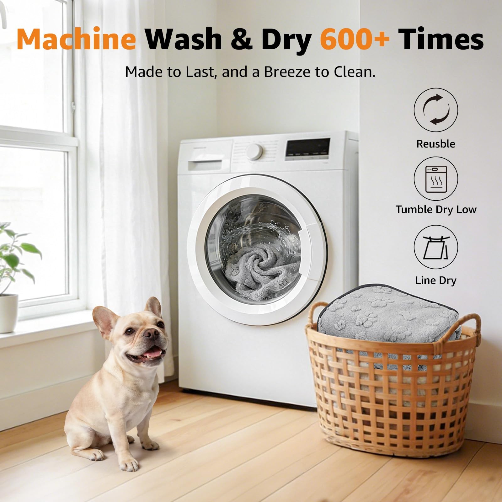 Washable Dog Pee Pads 30″x34″ Leak-Proof Non-Slip 4 Pack – Potty Training