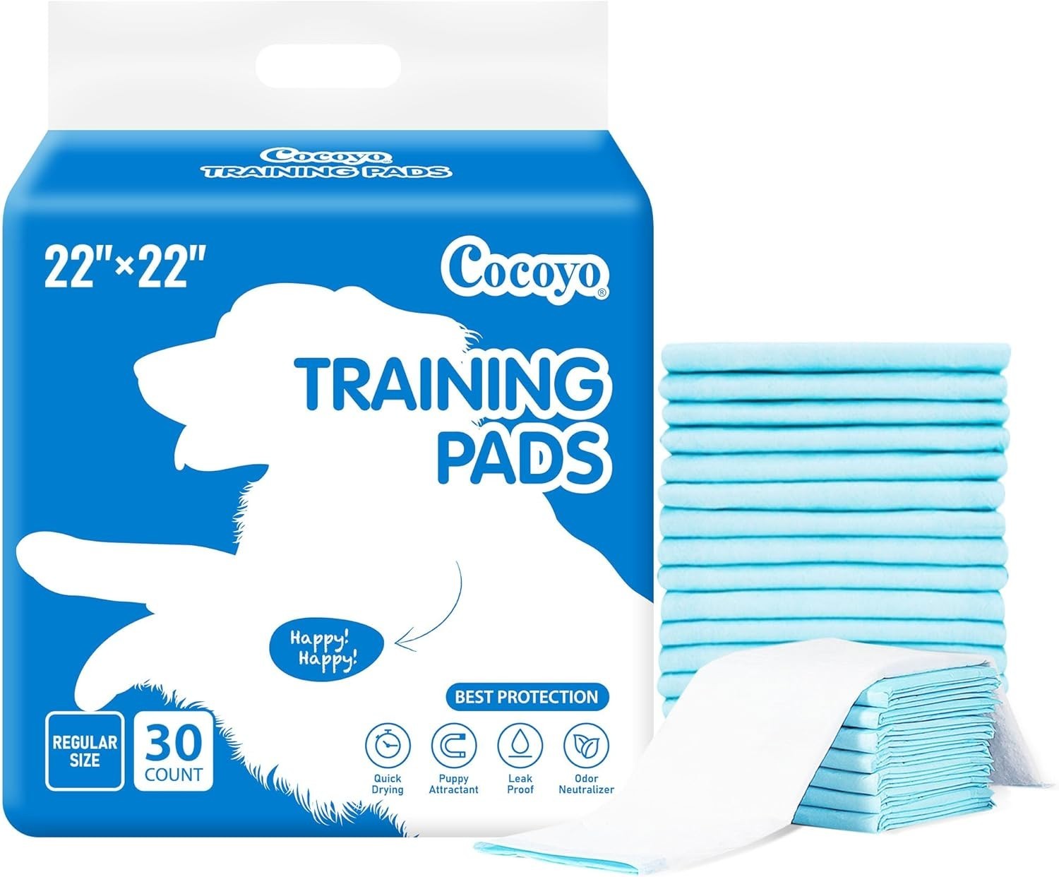 Leak-Proof, 5-Layer Dog Pee Pads 30 Count | Effortless Clean-Up and Odor-Free