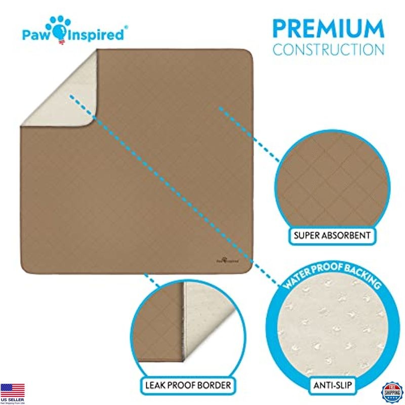 Washable Dog Pee Pad 72×72 | Leakproof Non-Slip Reusable Potty Training Mat