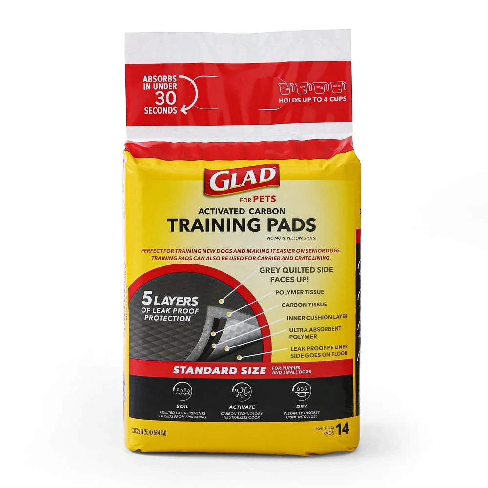 3-Pack GLAD For Pets Activated Carbon Training Pads Standard Size 14pc Us Seller