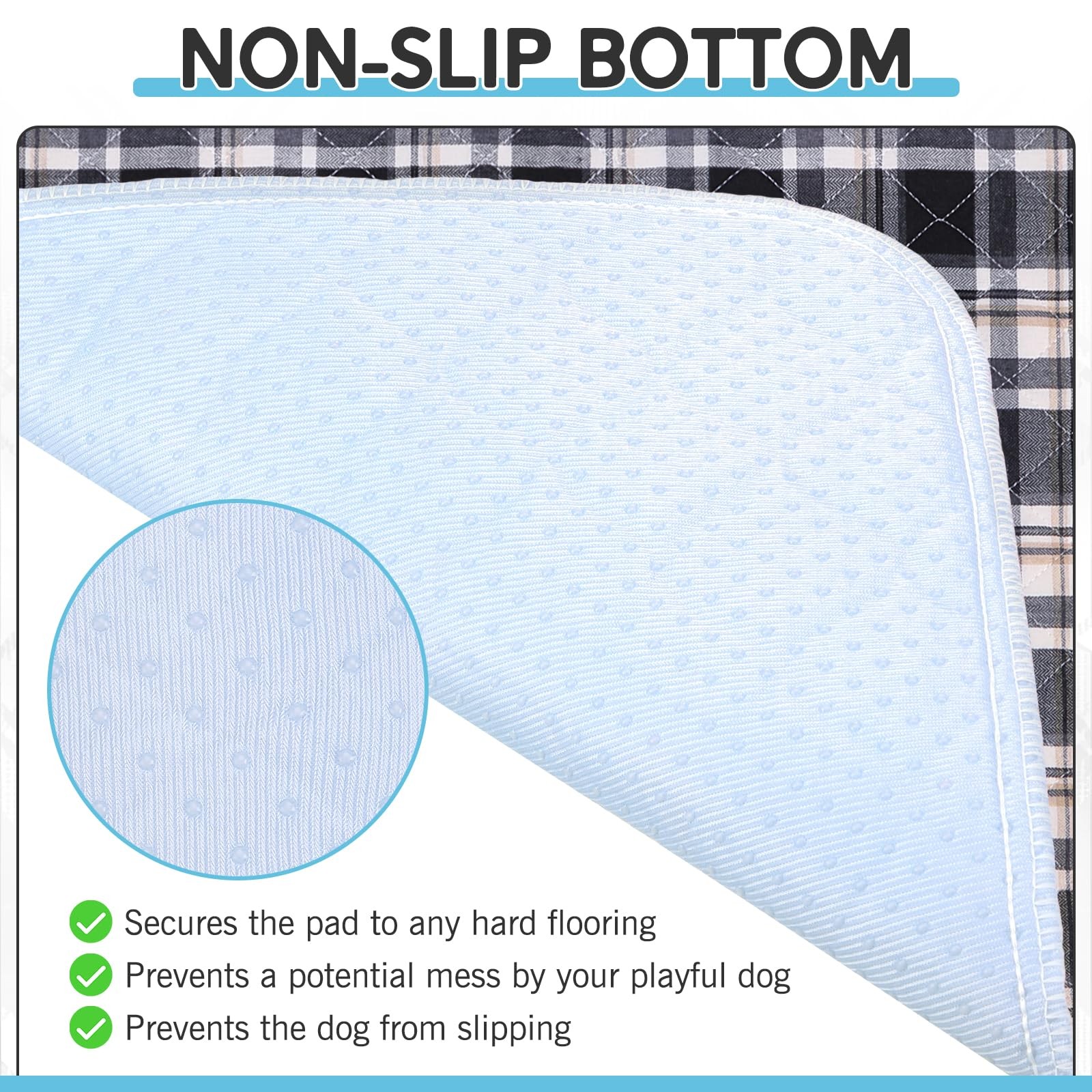 Washable Dog Pee Pads 24″x36″ – 4PCS Reusable Training Pads, Non-Slip, Absorbent