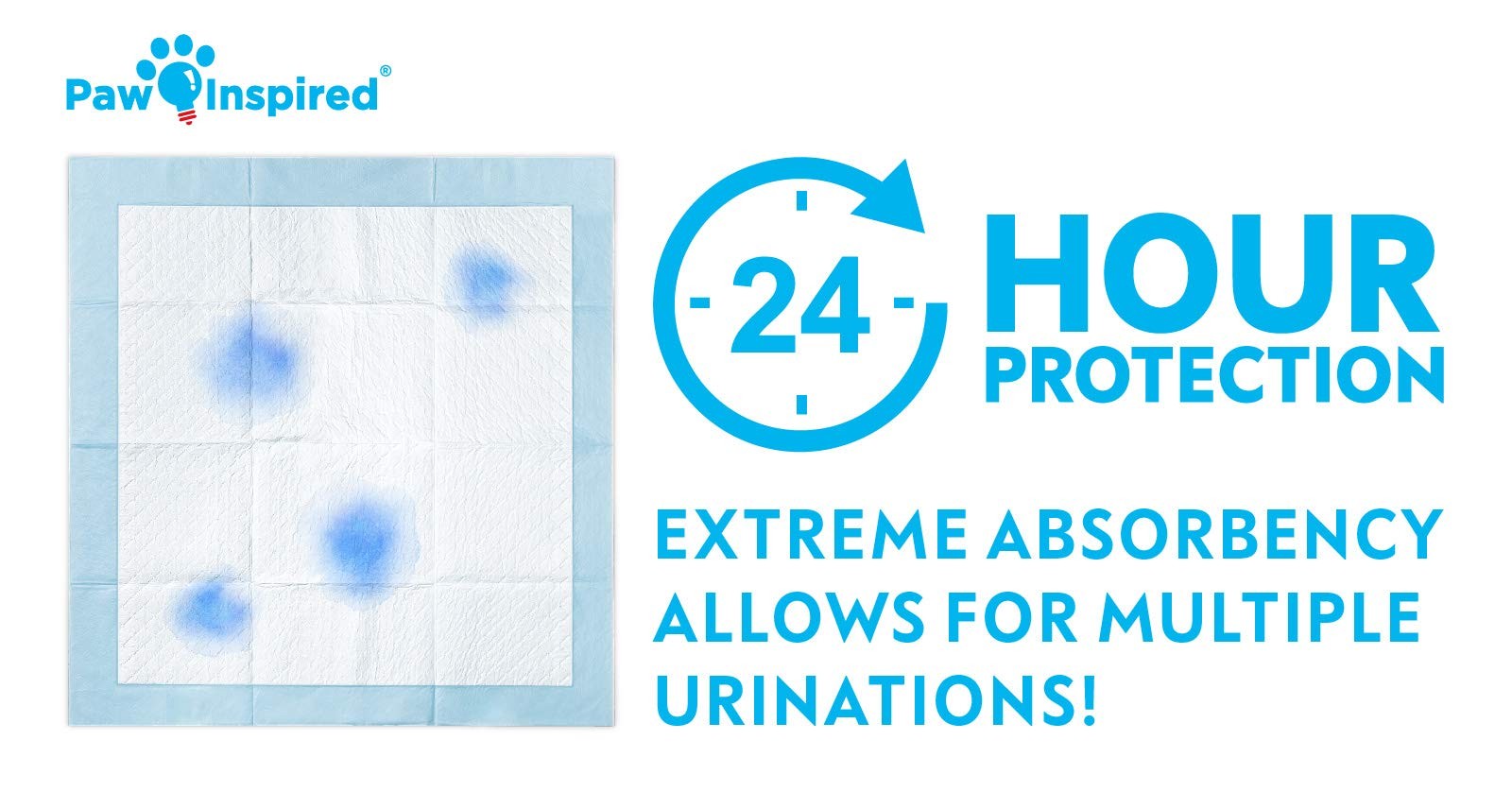 24”x24” Large Puppy Pads with Adhesive Tabs, Heavy Duty Dog Pee Pads, Potty T…