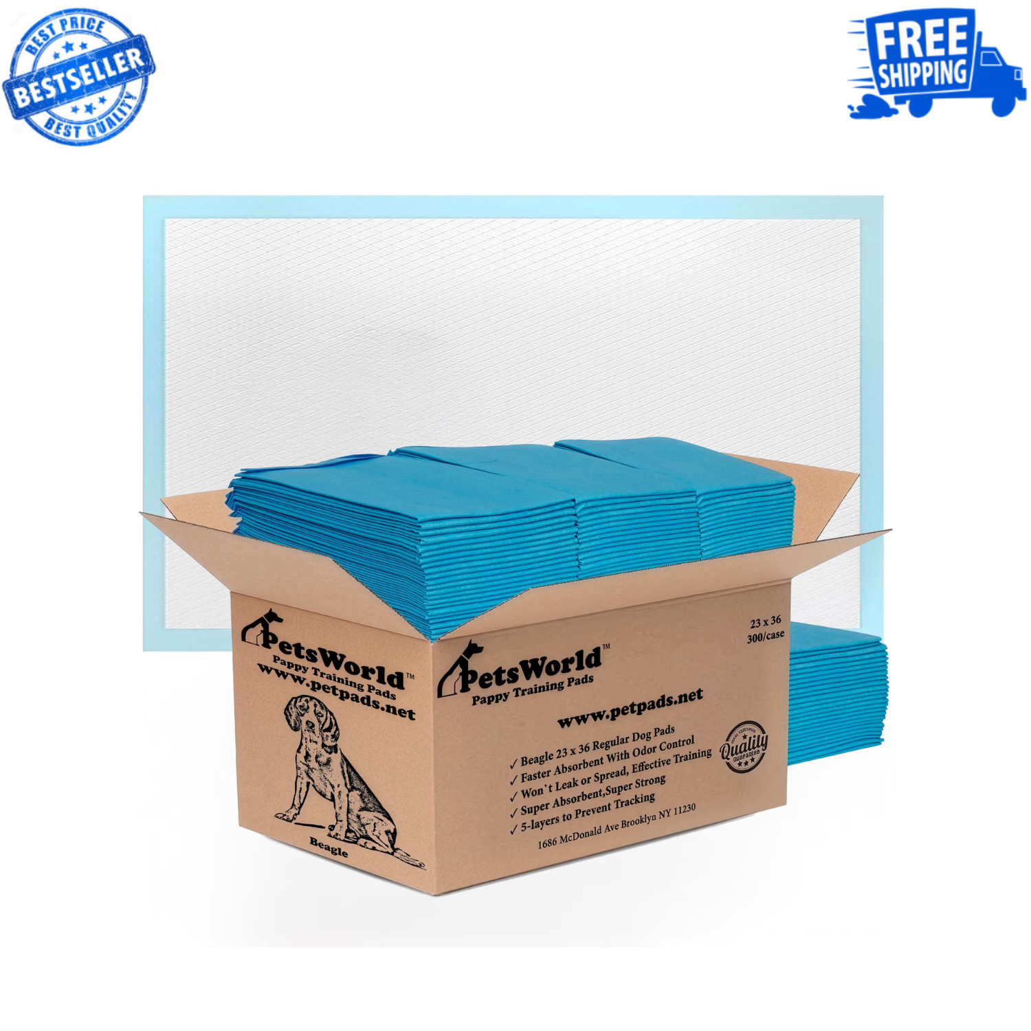 Puppy Training Pads 23×36 300 Count Extra Large Dog Pee Pads Leak Proof