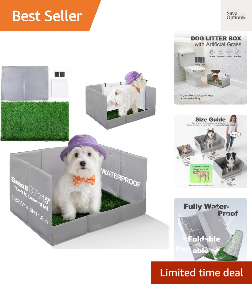 Portable Leak-Proof Dog Potty Grass Pad with High Walls – Ideal for Small Breeds