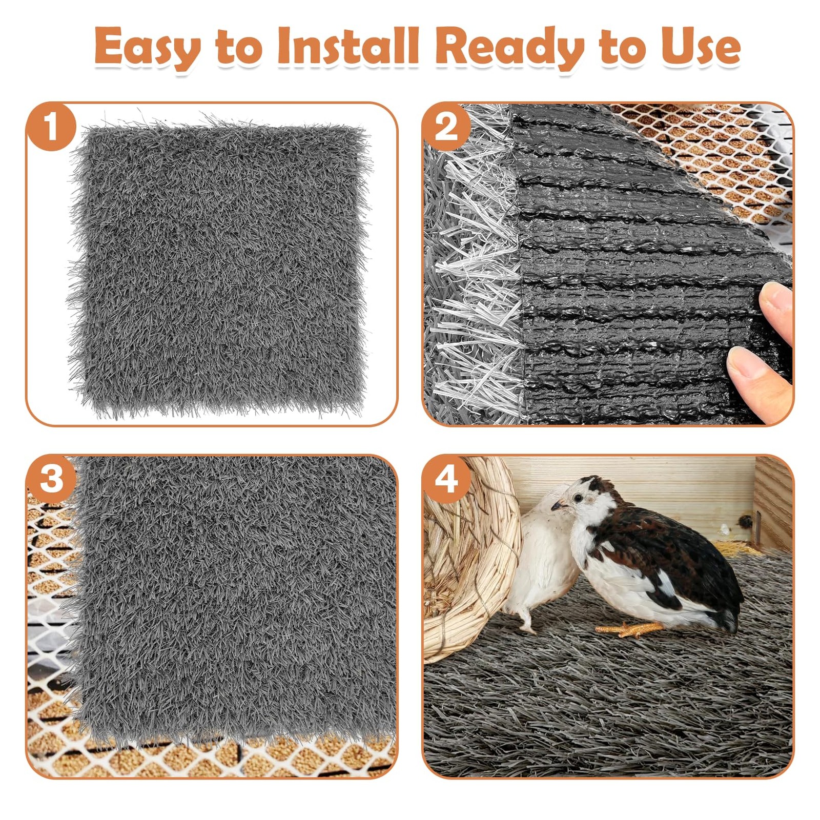 Hamiledyi 4 Pcs Grey Nesting Pads 12″x12″