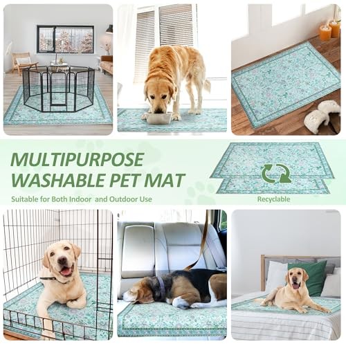 Washable Pee Pads for Dogs, 2 Pack Super 36*48 Inch(Pack of 2) Flowers