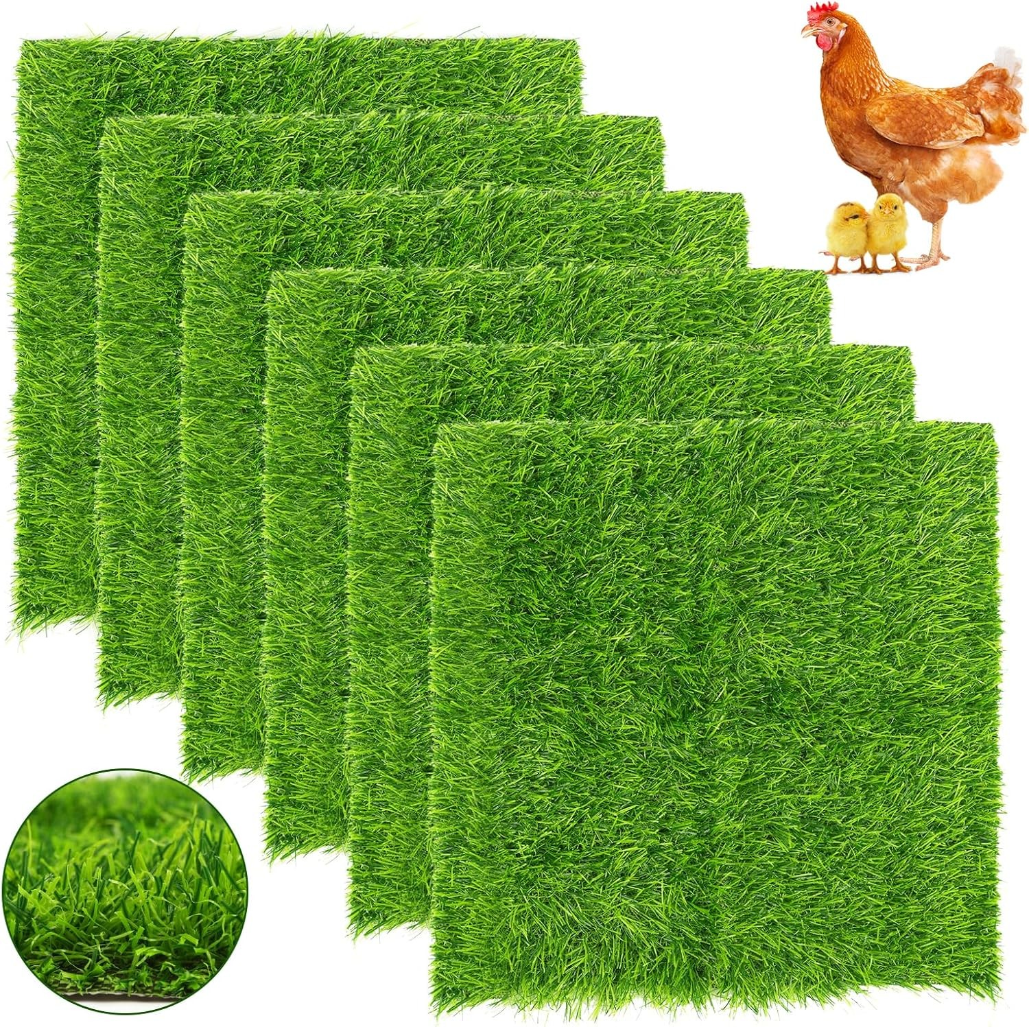 Chicken Nesting Pads Set 12×12″-Washable Artificial Grass Nesting Pads-for