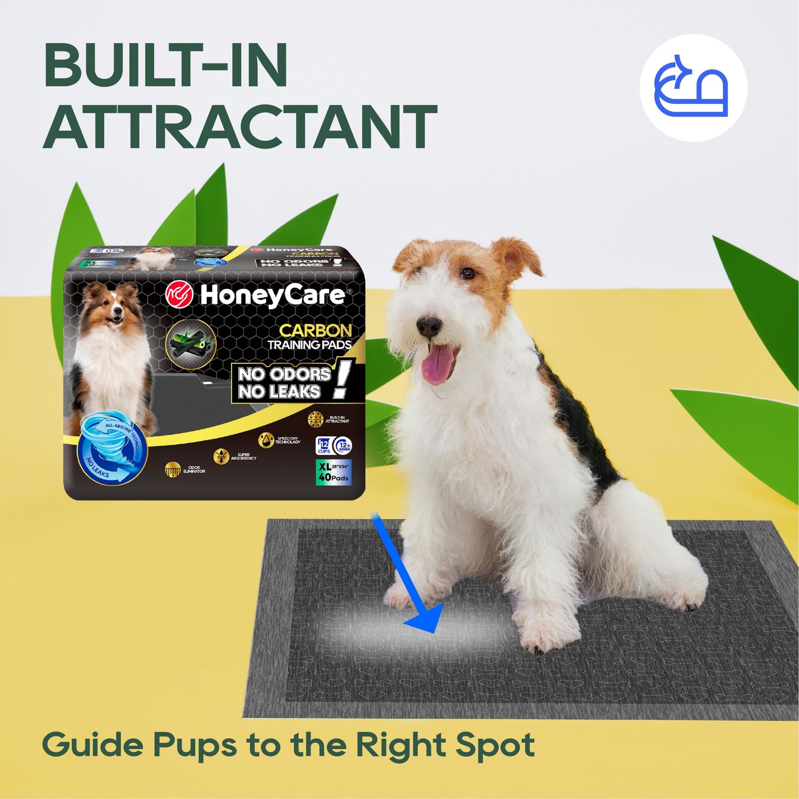 HONEY CARE All-Absorb Puppy Training Pads Dog Extra Large 28″x34″, Green