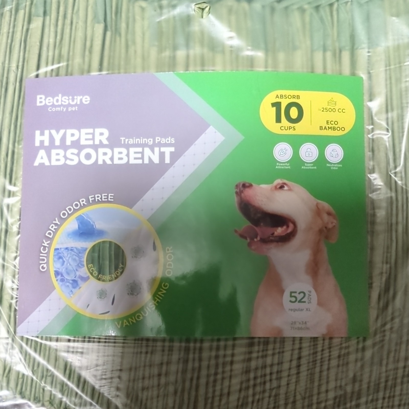 Bedsure Hyper Absorbent Disposable Odor Resistant Training Pads XL 28×34 52 Ct