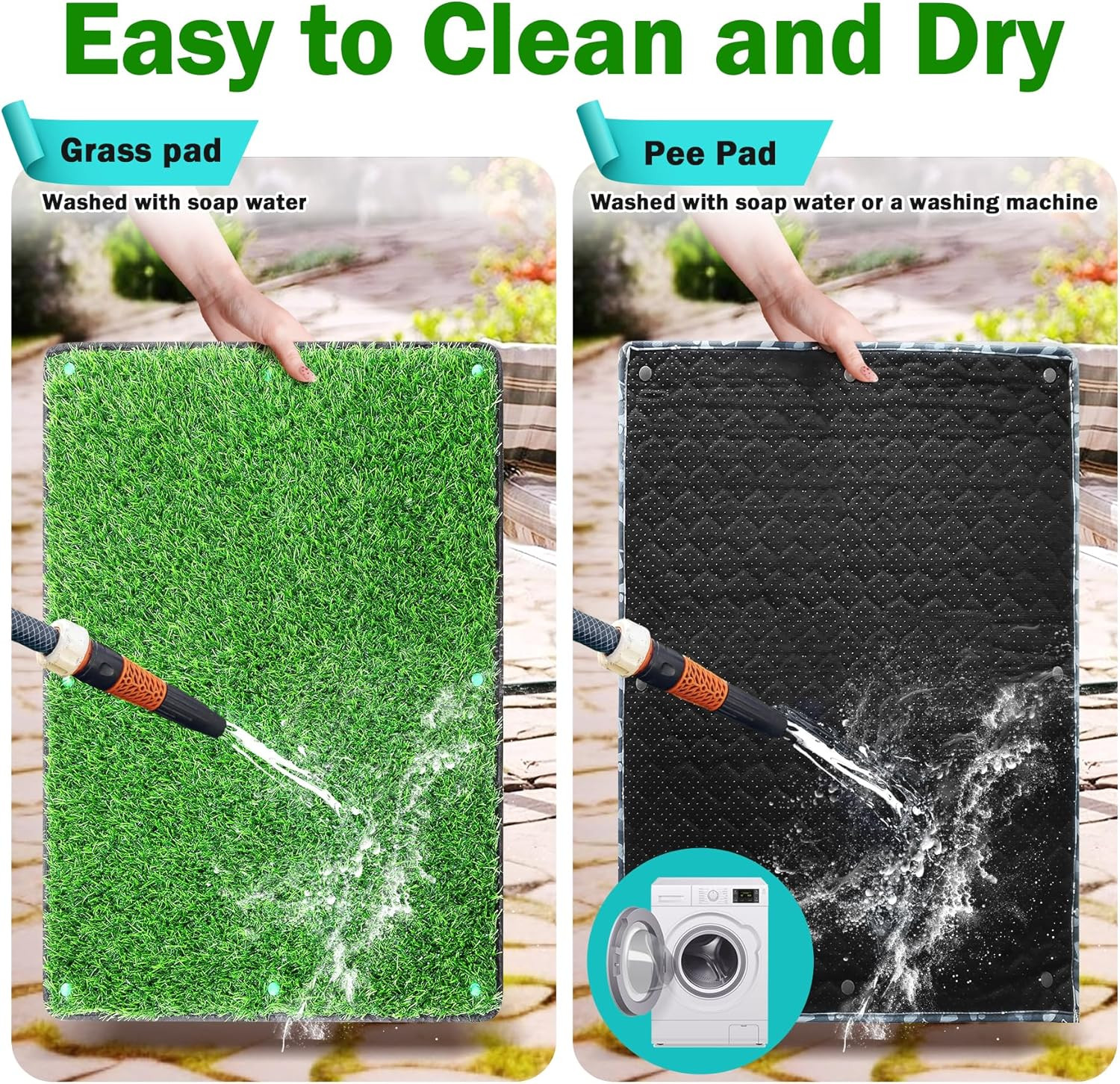 Dog Grass Mat with Pee Pad 32×23″, Medium Dog Litter Box Indoor Artificial Turf