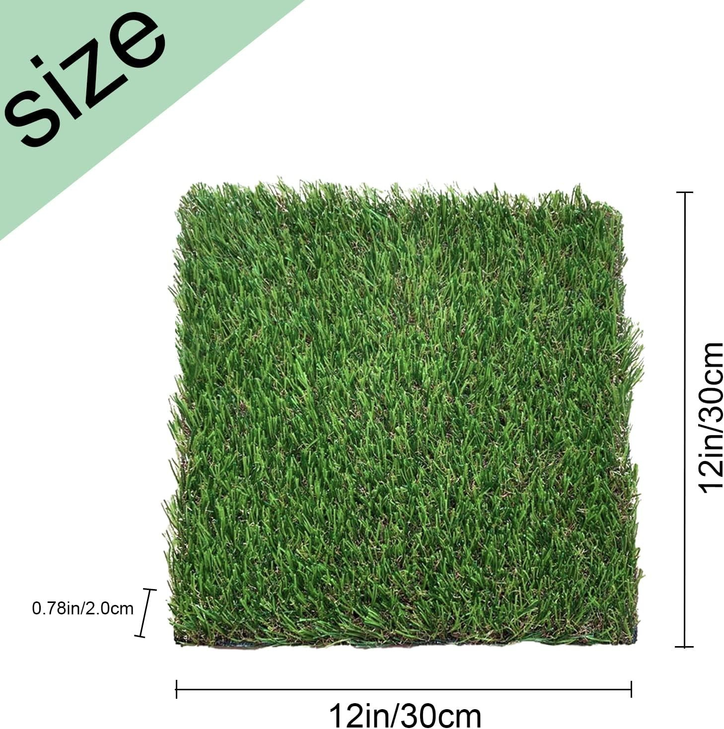 6Pcs Washable Fake Turf Mats Grass Carpet Reusable Hens Nest Boxes Pad (12 x 12