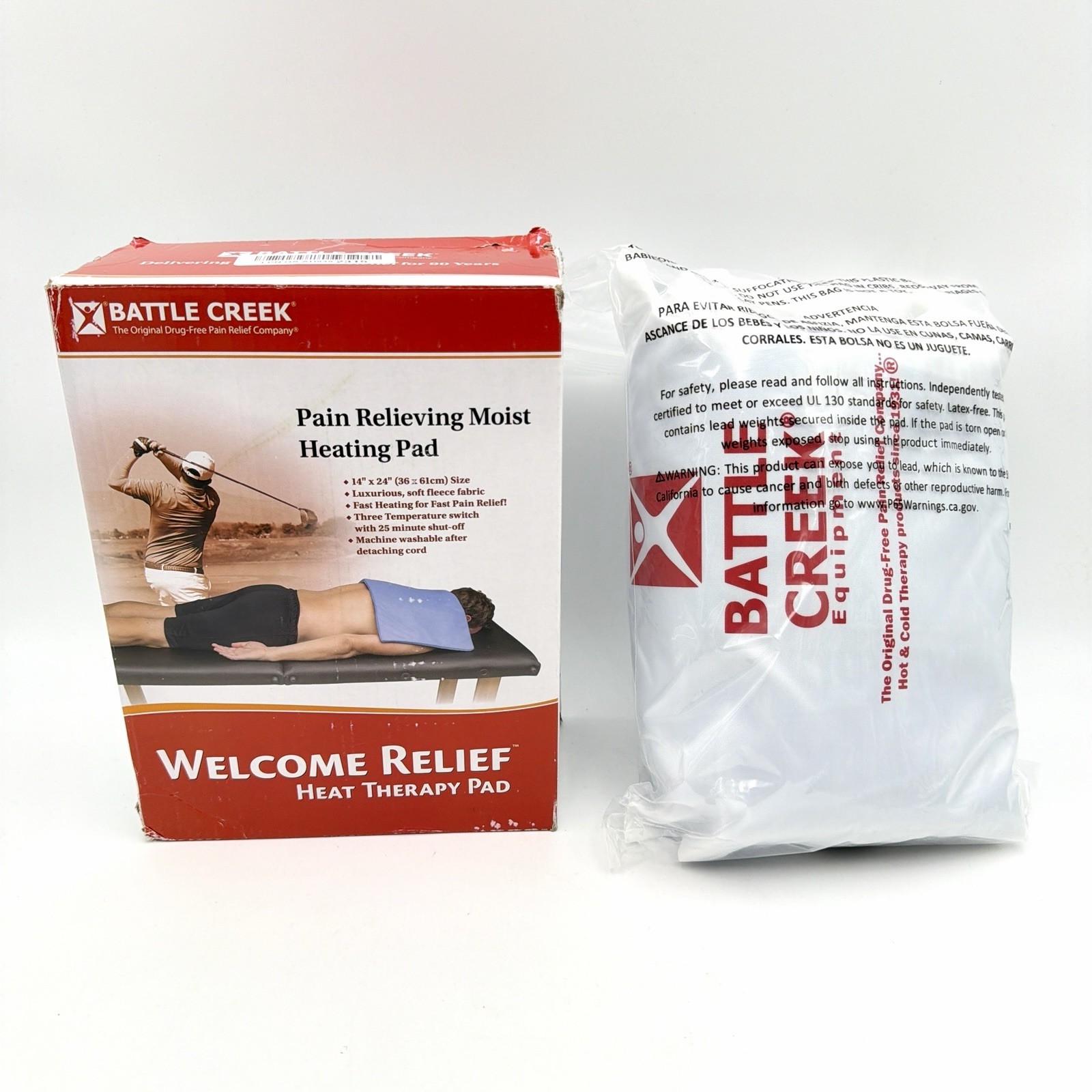 Battle Creek Welcome Relief Moist or Dry Heating Pad, 14″ X 24″, Washable