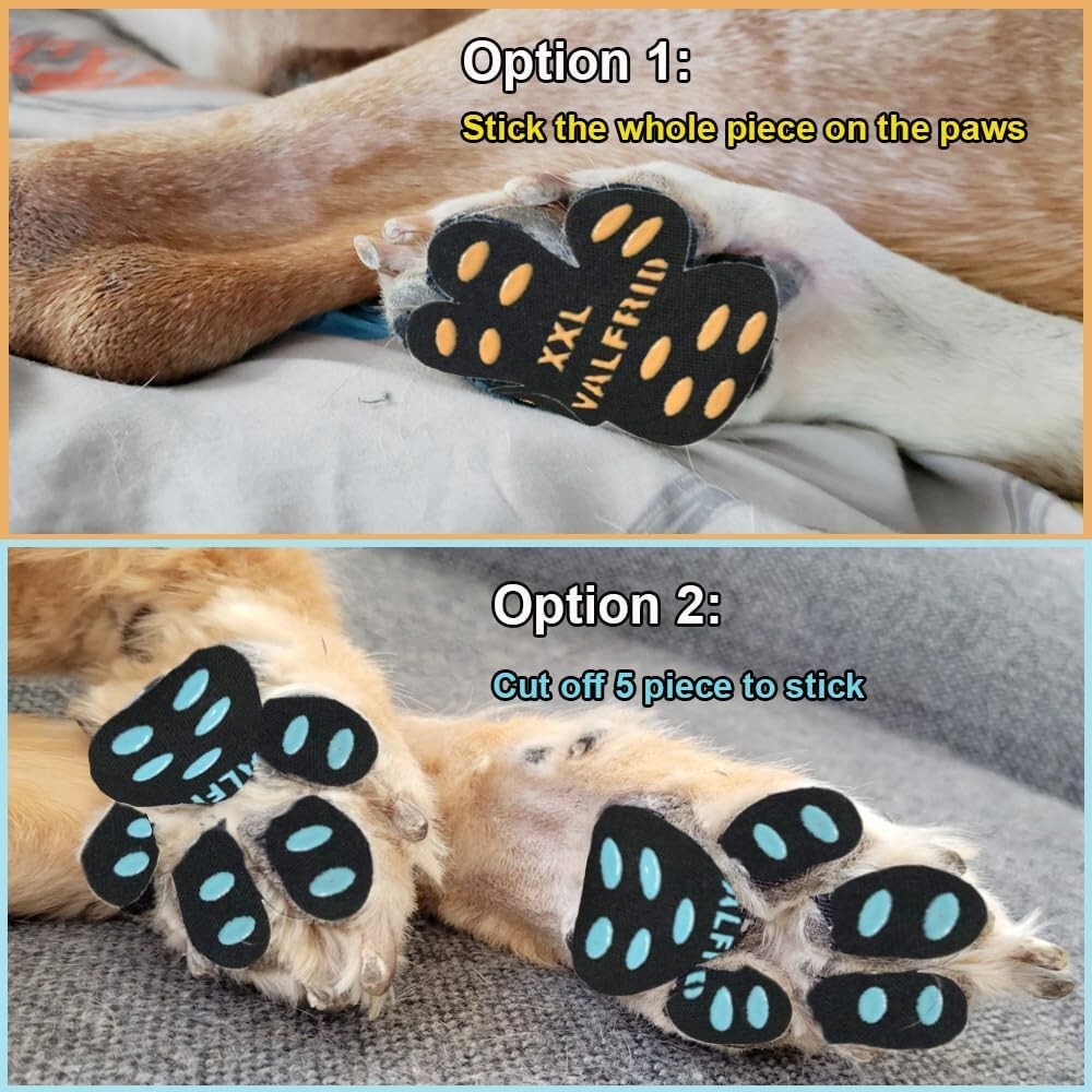 XL Dog Paw Pads Anti-Slip Protector – 60 Soft Breathable Pads for Large Dogs