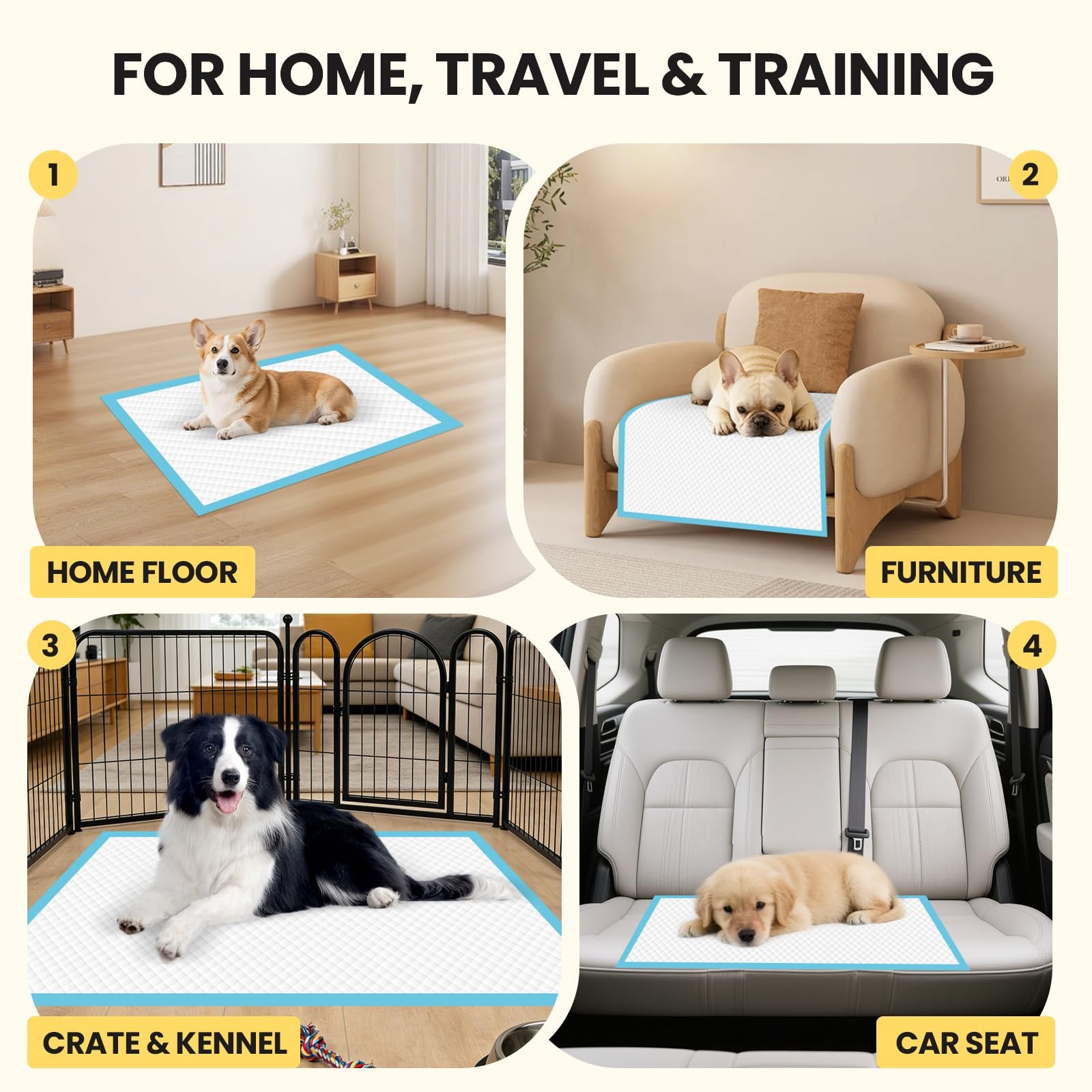 VJJ Puppy Pads 100 Count 30″x26″, Great Value Potty Pads for Dogs XL, Large P…