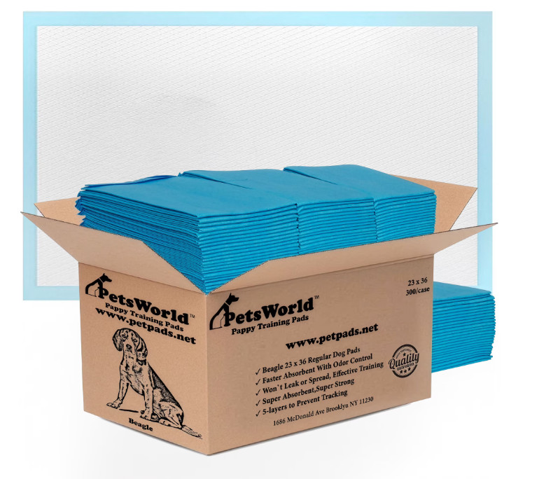 PetsWorld 300 Count Puppy Pads for Small Pets, 23 in x 36 in, Leak-Proof, Value