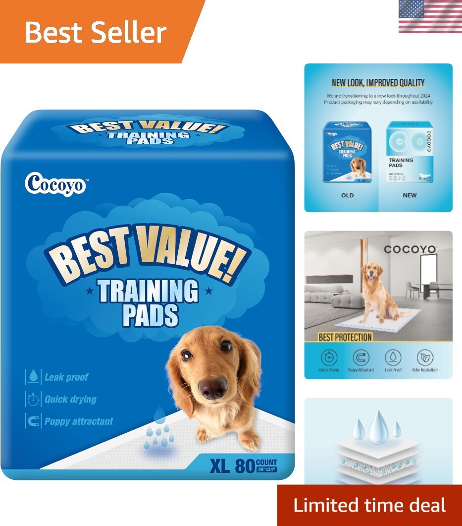 Affordable 40 Count XL Puppy Training Pads – 28″x34″ | Odor-Controlling Solution