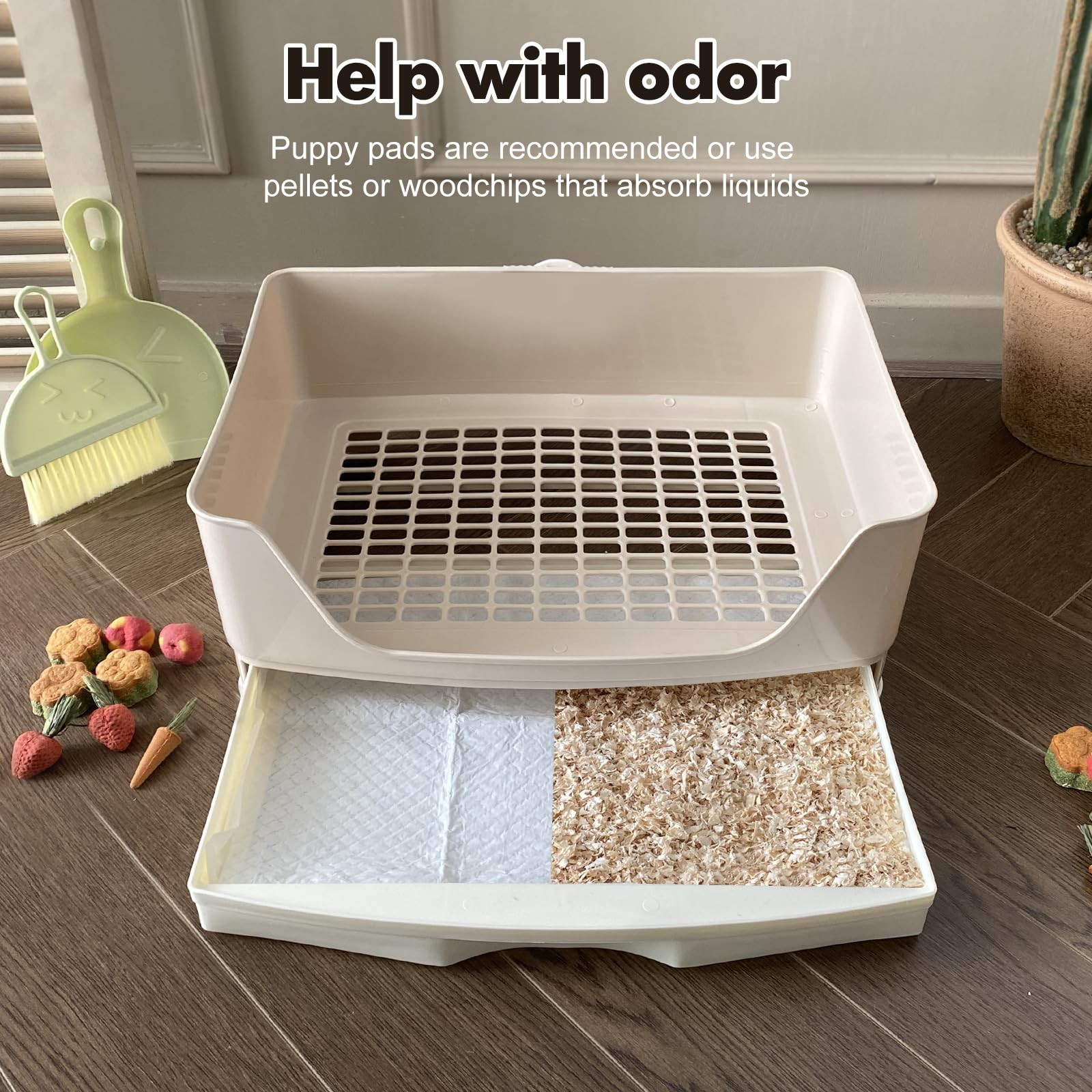Yuoaes Large Rabbit Litter Box Bunny Potty Training Corner XX-Large, White