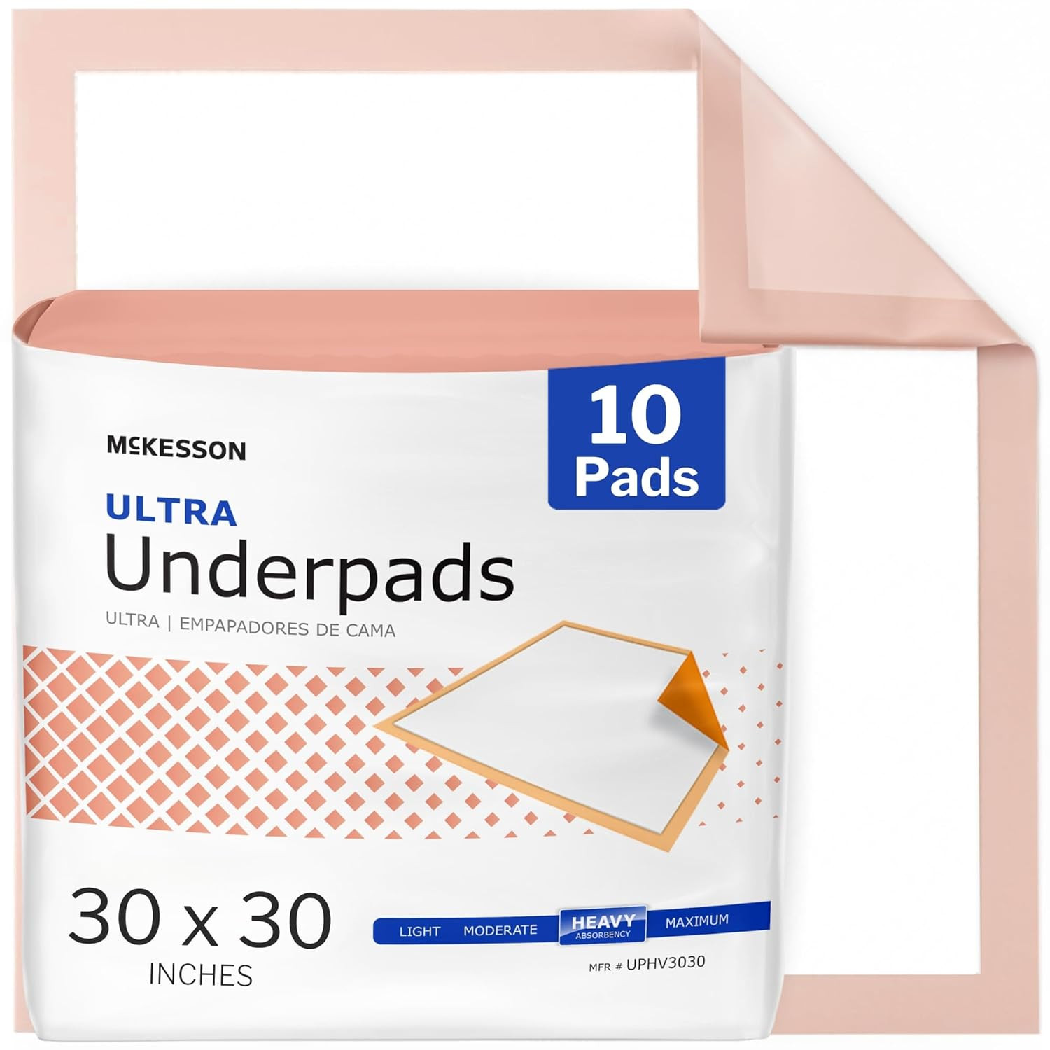 Disposable Pee Pads 30 x 30 in for Adults Baby Pets Heavy Absorbency 10 Pack