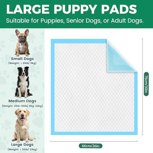 Large Puppy Pads 30×26 in 100 Count Disposable Dog Pee Training Pads