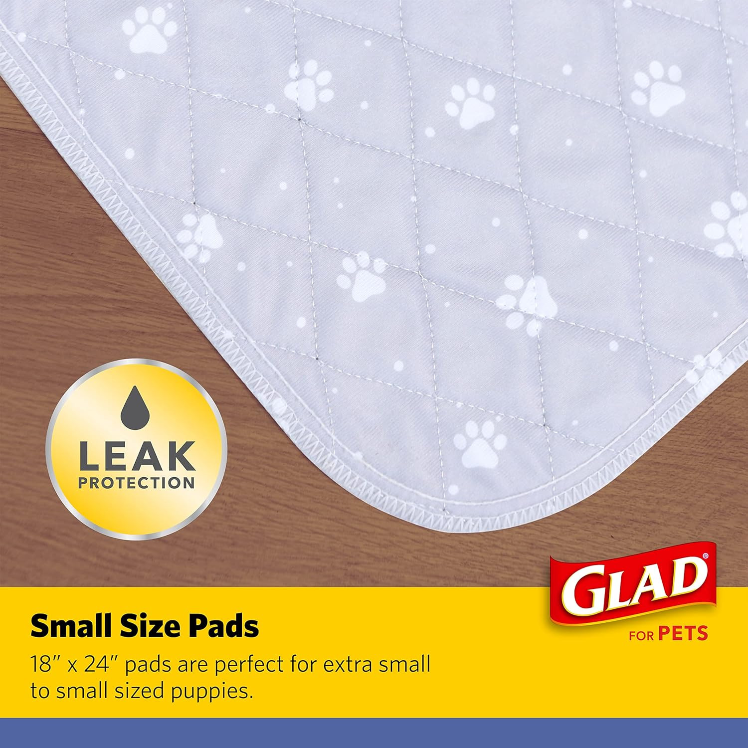 for Pets Reusable Dog Pee Pads, Gray with Paw Prints – Washable Potty Pads for D