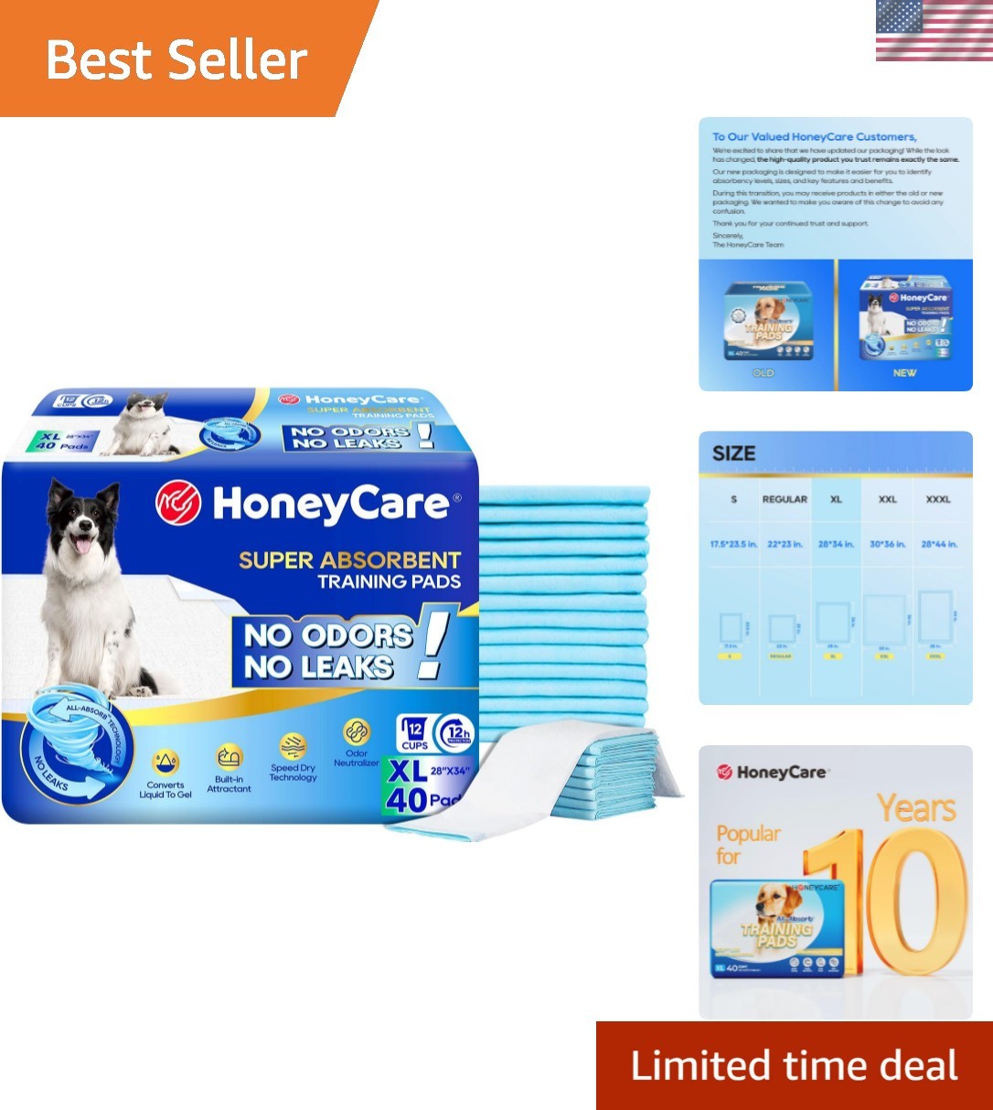 40 Count Leak-Proof Dog and Puppy Training Pads, Ultra Absorbent 5-Layer Design