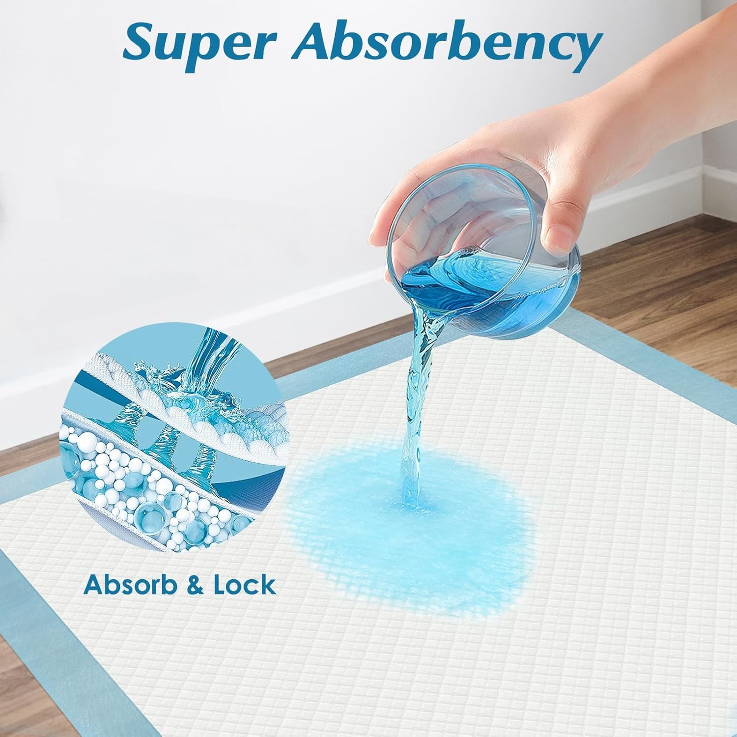 100 Count 22×22 Super Absorbency Disposable Underpads